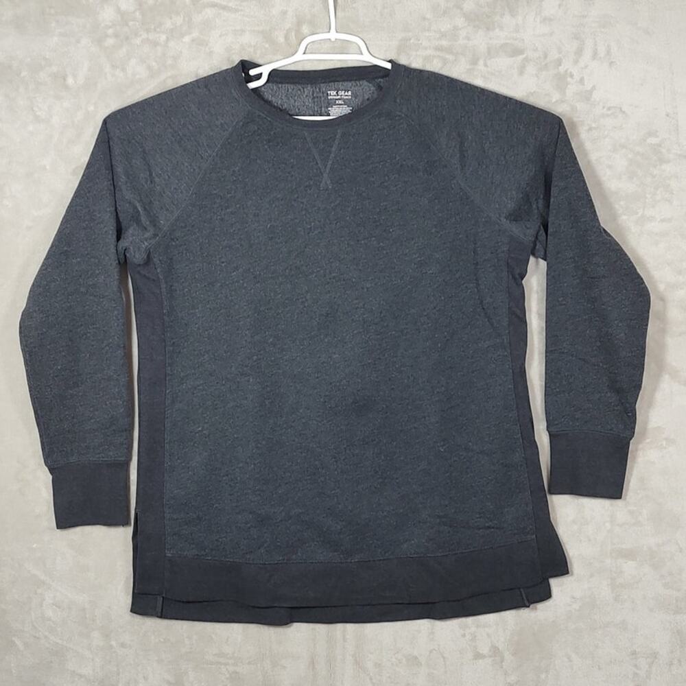 Tek Gear Women's XXL UltraSoft Fleece Crewneck Sweatshirt Gray Cuff Thumbholes